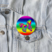 Badge Rond 7,6 Cm Papillon Rainbow Twirl (En situation)
