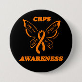 Badge Rond 7,6 Cm Papillon/Sensibilisation...CRPS (Devant)