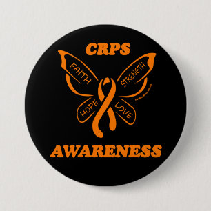 Badge Rond 7,6 Cm Papillon/Sensibilisation...CRPS