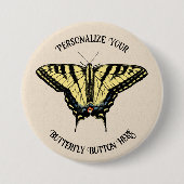 Badge Rond 7,6 Cm Papillon Southwestern jaune Swallowtail (Devant)