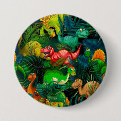 Badge Rond 7,6 Cm Parc Dinosaur (Devant)
