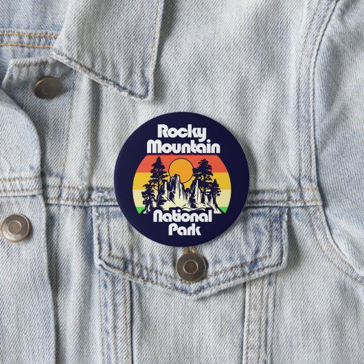 Badge Rond 7,6 Cm Parc national des Rocheuses (En situation)