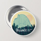 Badge Rond 7,6 Cm Parc national du Yosemite Randonnée à moitié dôme  (Devant & derrière)