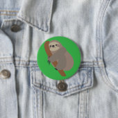 Badge Rond 7,6 Cm Paresseux (En situation)