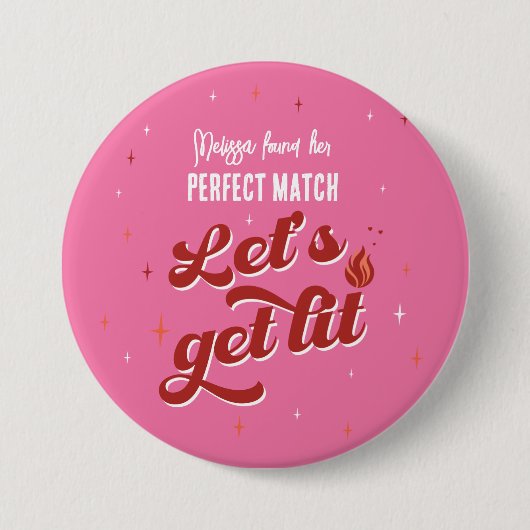 Badge Rond 7,6 Cm Parfait Match Bachelorette Party (Devant)