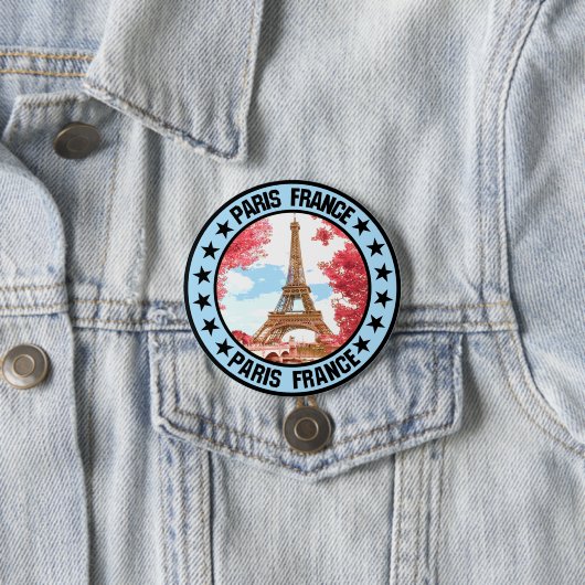 Badge Rond 7,6 Cm Paris (En situation)