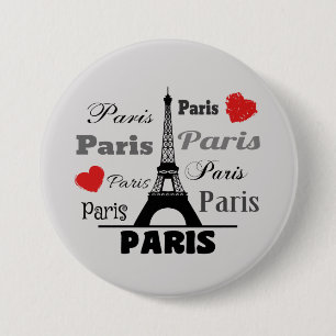 Badge Rond 7,6 Cm Paris