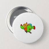 Badge Rond 7,6 Cm Parrot as Hiker (Devant & derrière)