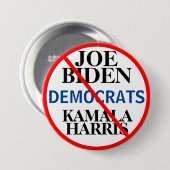 Badge Rond 7,6 Cm Parti démocrate Biden Harris (Devant & derrière)