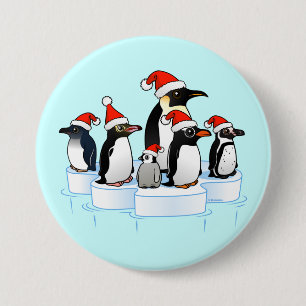 Badge Rond 7,6 Cm Partie de pingouin de Noël
