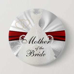 Badge Rond 7,6 Cm Partie nuptiale élégante avec des accents de rou