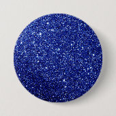 Badge Rond 7,6 Cm Parties scintillant bleue moderne (Devant)