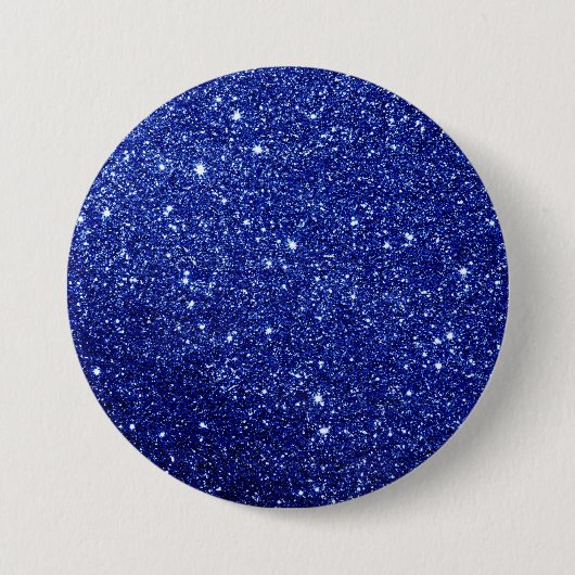 Badge Rond 7,6 Cm Parties scintillant bleue moderne (Devant)