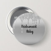 Badge Rond 7,6 Cm Parties scintillant de séchage personnalisée Silve (Devant & derrière)