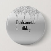 Badge Rond 7,6 Cm Parties scintillant de séchage personnalisée Silve (Devant)
