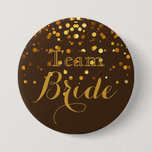 Badge Rond 7,6 Cm Parties scintillant d'or violet Faux Foil Mariage