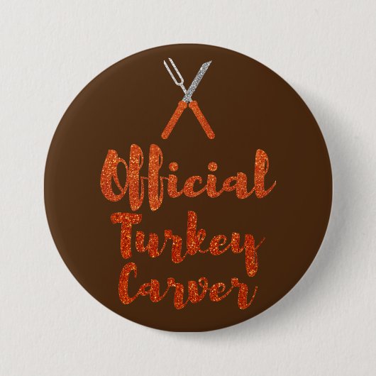 Badge Rond 7,6 Cm Parties scintillant officielle de Thanksgiving de (Devant)