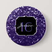 Badge Rond 7,6 Cm Parties scintillant violet foncé ultra violet bril (Devant)