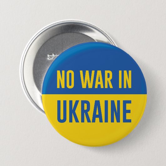 Badge Rond 7,6 Cm Pas De Guerre En Ukraine (Devant & derrière)
