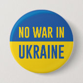 Badge Rond 7,6 Cm Pas De Guerre En Ukraine (Devant)