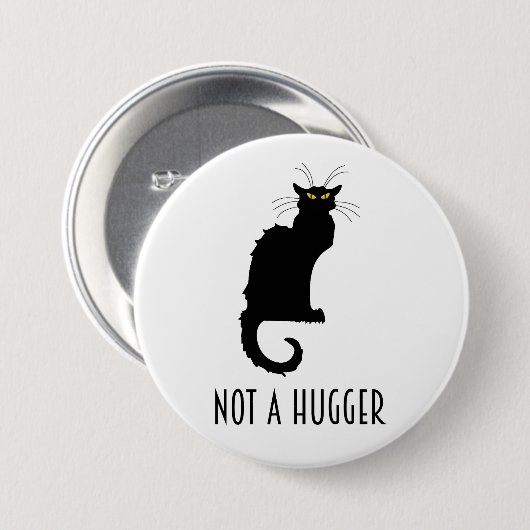 Badge Rond 7,6 Cm Pas Un Gros Amusant Introverti Antisocial Cat (Devant & derrière)