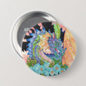 Badge Rond 7,6 Cm Pastel Blue Rose Dragon (Devant & derrière)