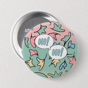 Badge Rond 7,6 Cm Pastel Feuille coloré