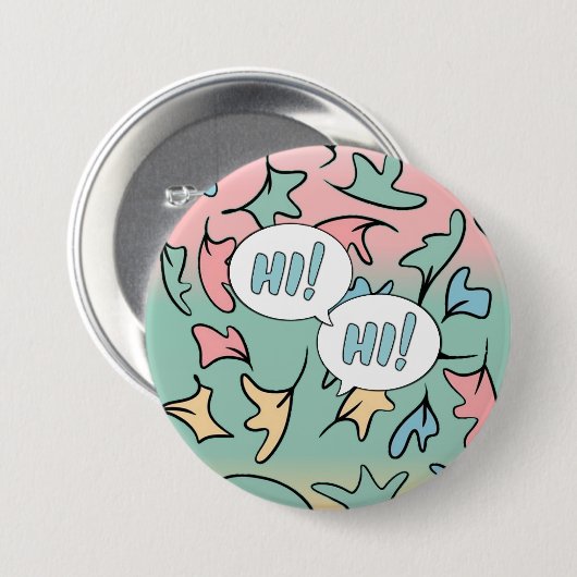 Badge Rond 7,6 Cm Pastel Feuille coloré (Devant & derrière)