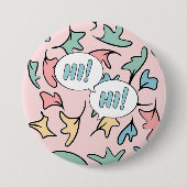 Badge Rond 7,6 Cm Pastel Feuille rose (Devant)