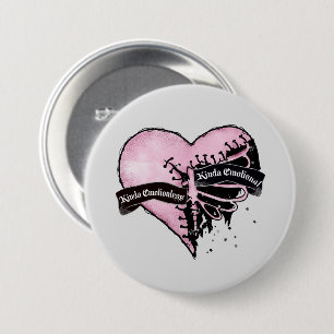 Badge Rond 7,6 Cm Pastel Goth Heart   Émotionnel et sans émotion