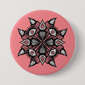 Badge Rond 7,6 Cm Pastel Goth Witch Design - Monstre Rose Noir (Devant)