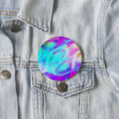 Badge Rond 7,6 Cm Pastel Neon Arc-en-ciel Art dégradé (En situation)
