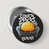 Badge Rond 7,6 Cm Patate de Canapé Drôle (Devant & derrière)