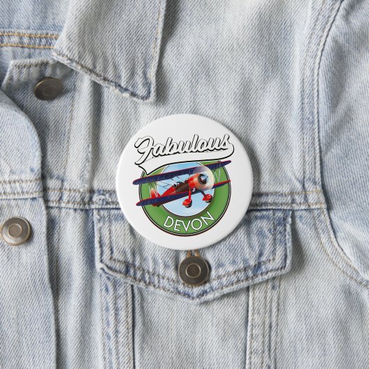Badge Rond 7,6 Cm Patch de voyage fabuleux Devon. (En situation)