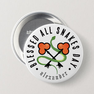 Badge Rond 7,6 Cm Patch Serpent païen et Clés de trèfle de tous les