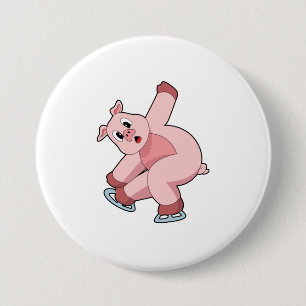Badge Rond 7,6 Cm Patin à glace Patins à glace