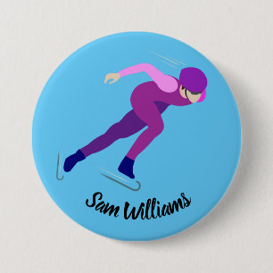 Badge Rond 7,6 Cm Patinage de vitesse