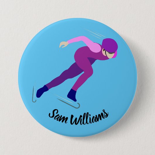 Badge Rond 7,6 Cm Patinage de vitesse (Devant)