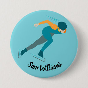 Badge Rond 7,6 Cm Patinage de vitesse