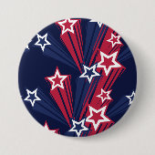 Badge Rond 7,6 Cm Patriotique 4 juillet Étoiles Rouge Blanc Et Bleu (Devant)