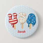 Badge Rond 7,6 Cm Patriotique USA Love Popsicle  (Devant)