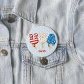 Badge Rond 7,6 Cm Patriotique USA Love Popsicle  (En situation)