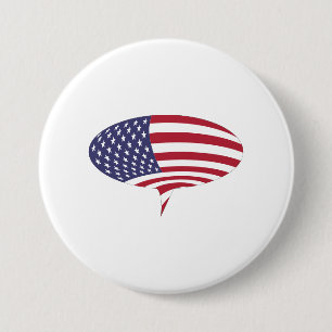 Badge Rond 7,6 Cm Patriotique Voix Bubble Patches & Boutons