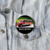BADGE ROND 7,6 CM PATRON D'AUTOBUS (En situation)