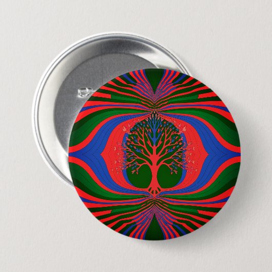 Badge Rond 7,6 Cm PATTERNRound ABSTRAIT, grande, 3 pouces (Devant & derrière)