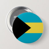 Badge Rond 7,6 Cm pavillon des Bahamas (Devant & derrière)