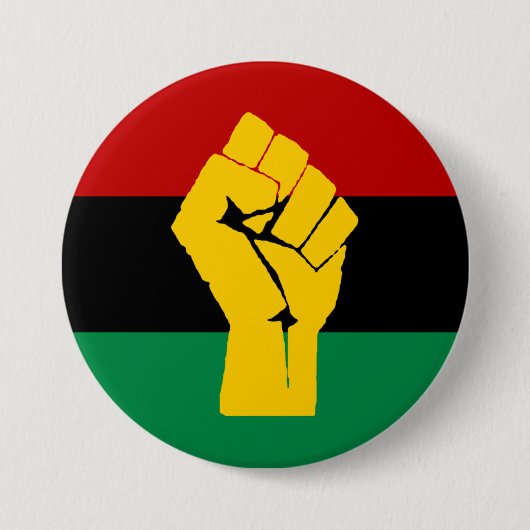 Badge Rond 7,6 Cm Pavillon panafricain Black Power (Devant)