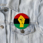 Badge Rond 7,6 Cm Pavillon panafricain Black Power (En situation)