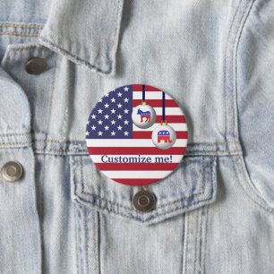 Badge Rond 7,6 Cm Peace Across Party Lines Bipartisan Holidays Class
