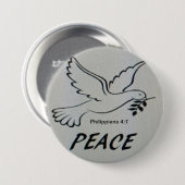 Badge Rond 7,6 Cm Peace Dove Button with scripture (Devant & derrière)
